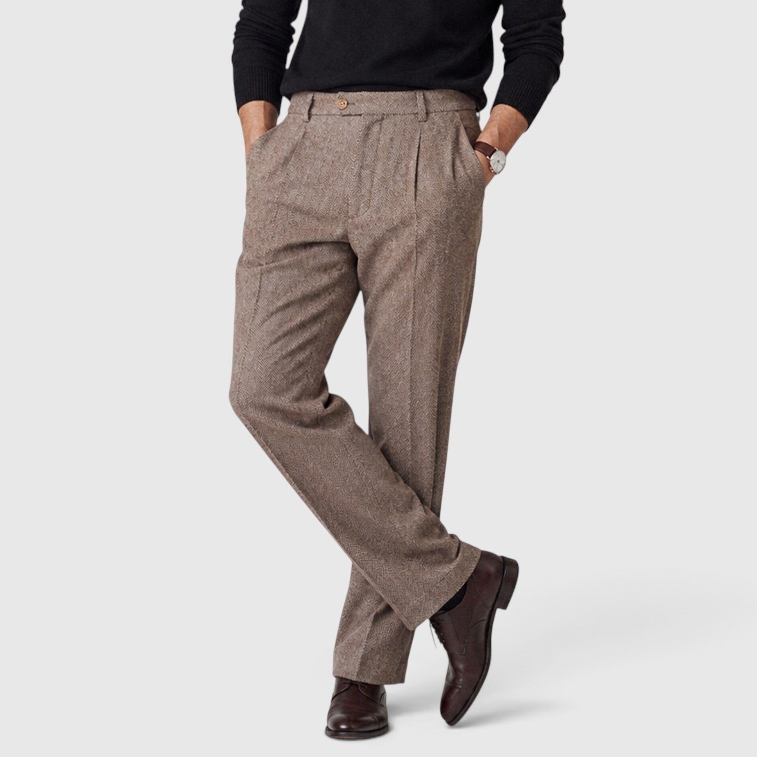 Monvaline | Men’s Premium Wool Blend Trousers for Elegant Style