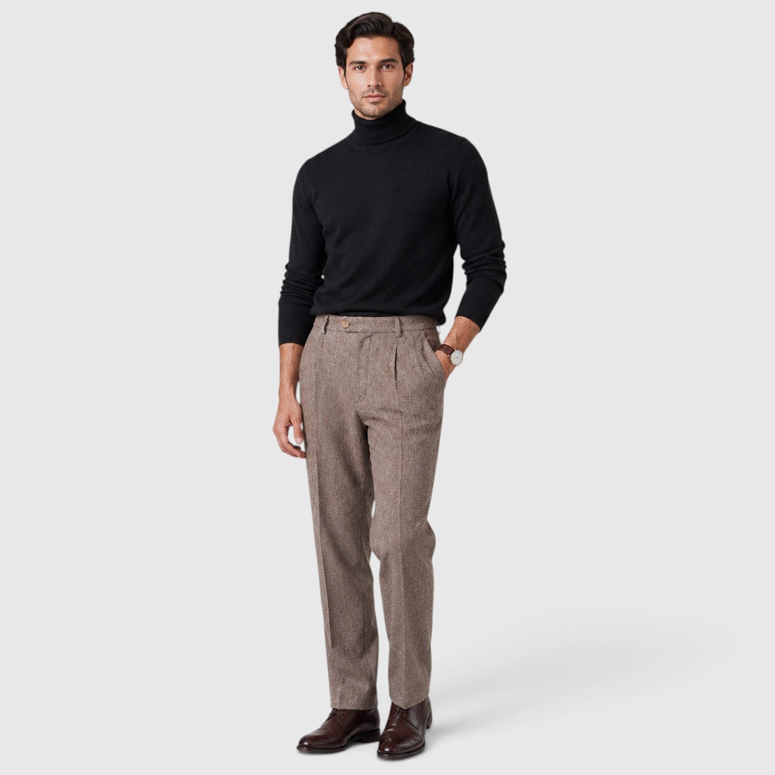 Monvaline | Men’s Premium Wool Blend Trousers for Elegant Style