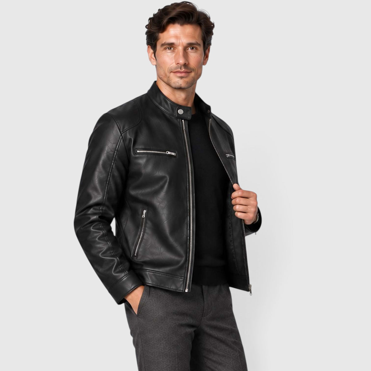 Monvaline | Men’s Leather Jacket - Classic Style for Autumn Winter
