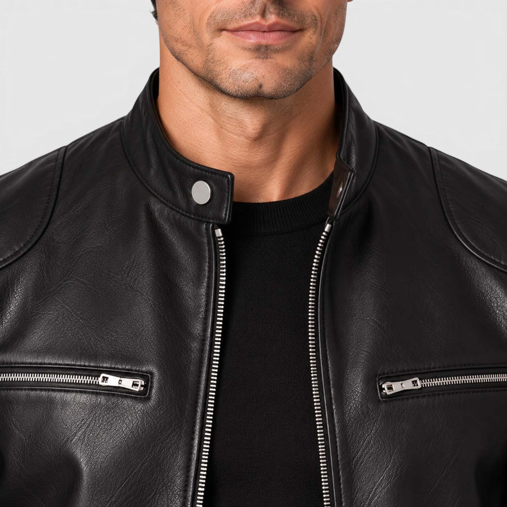 Monvaline | Men’s Leather Jacket - Classic Style for Autumn Winter