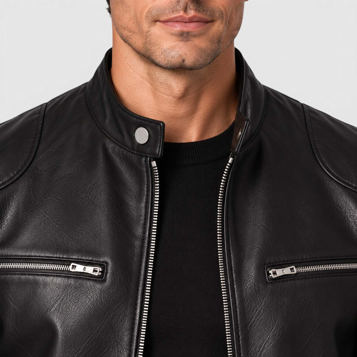Monvaline | Men’s Leather Jacket - Classic Style for Autumn Winter