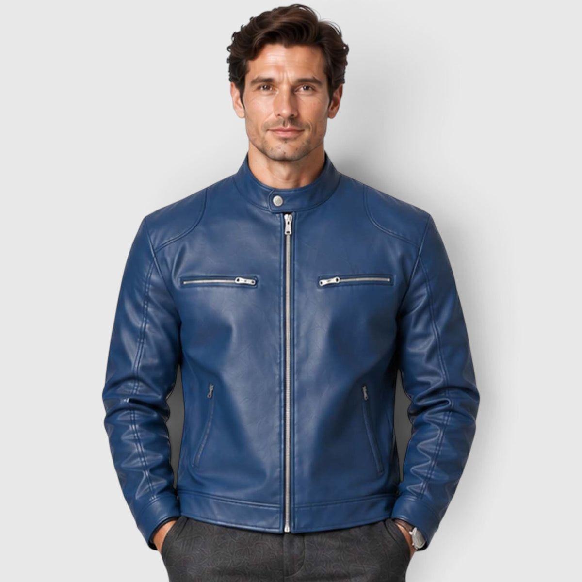 Monvaline | Men’s Leather Jacket - Classic Style for Autumn Winter