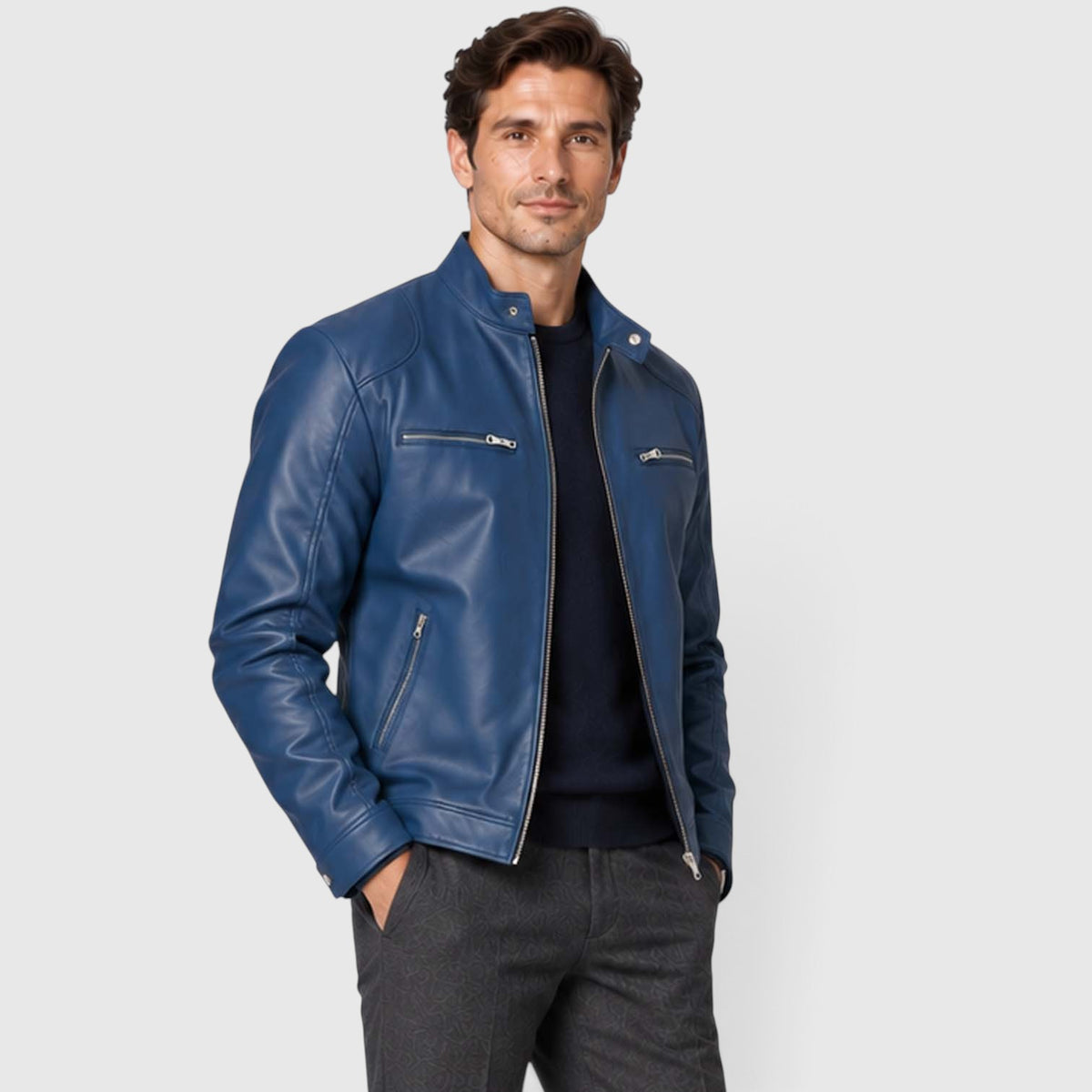 Monvaline | Men’s Leather Jacket - Classic Style for Autumn Winter
