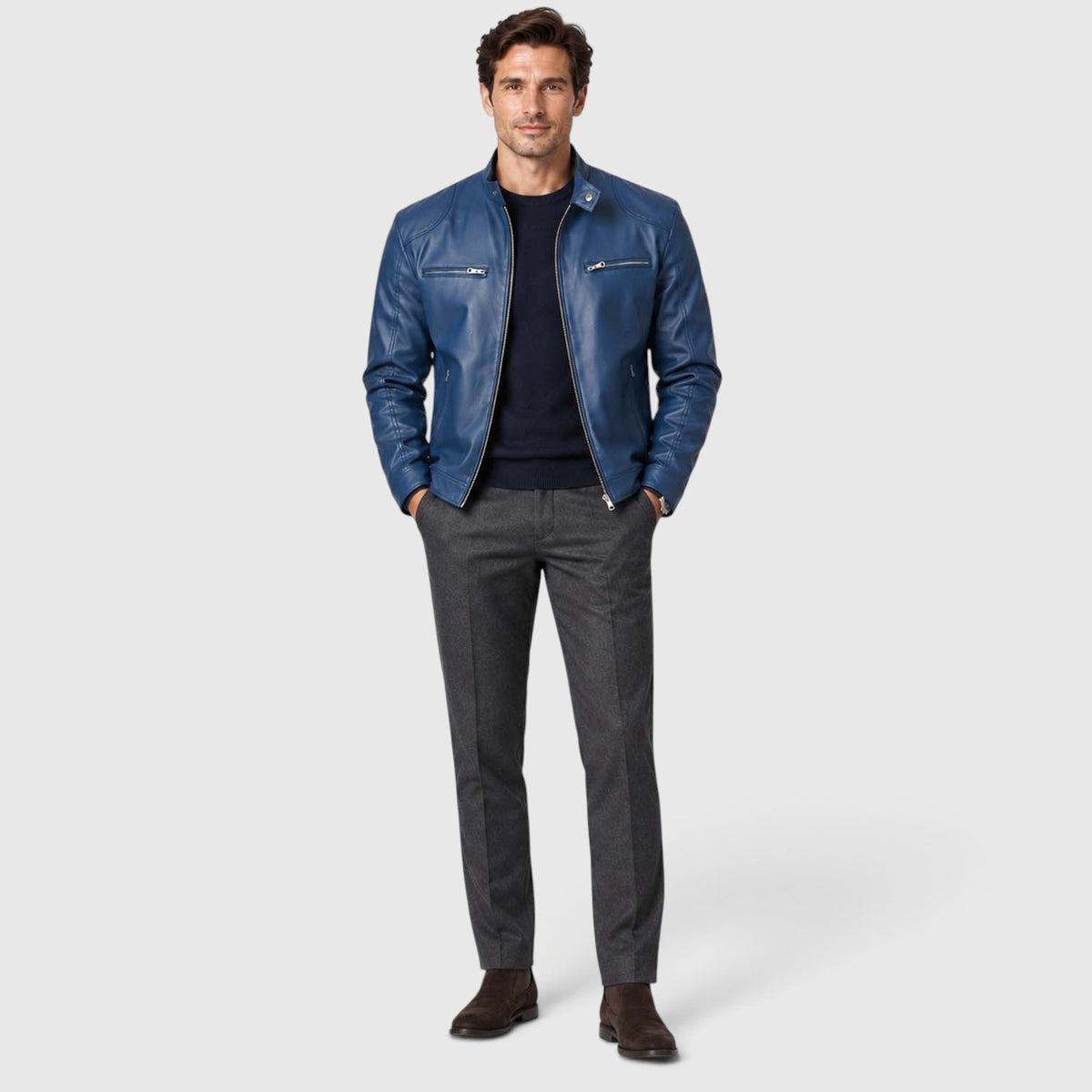 Monvaline | Men’s Leather Jacket - Classic Style for Autumn Winter