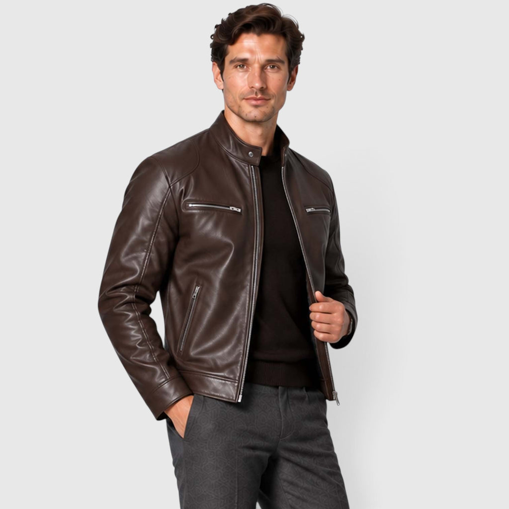 Monvaline | Men’s Leather Jacket - Classic Style for Autumn Winter