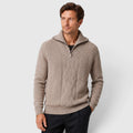 Monvaline | Men’s Pure Wool Diamond Sweater – Stand Collar Knit