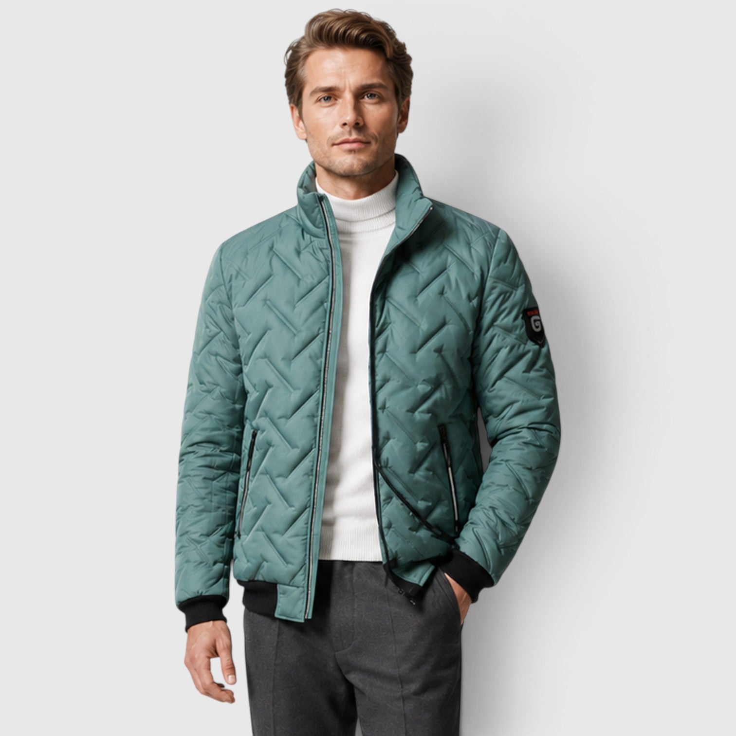 Monvaline | Men’s Quilted Jacket – Lightweight Full-Zip Design