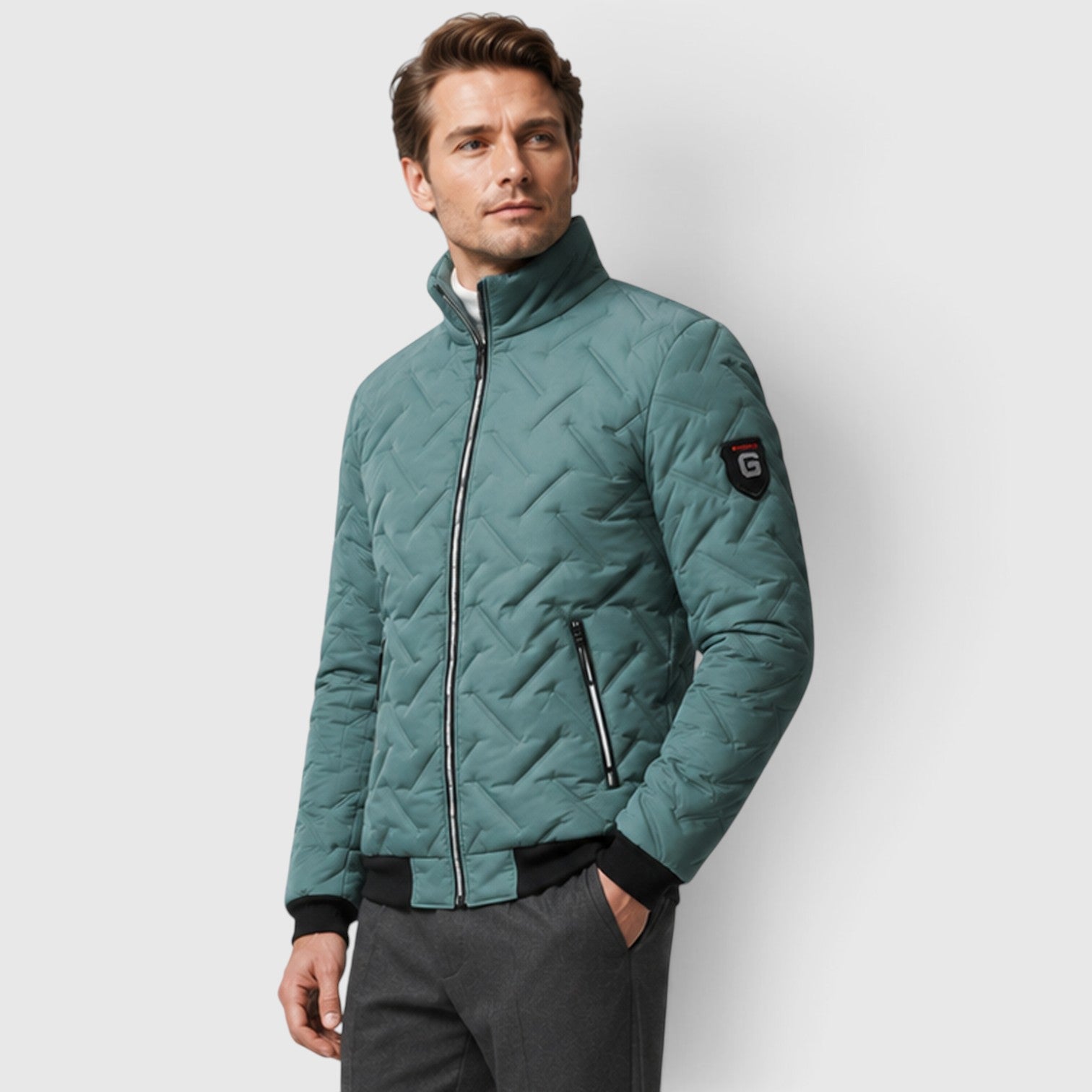 Monvaline | Men’s Quilted Jacket – Lightweight Full-Zip Design