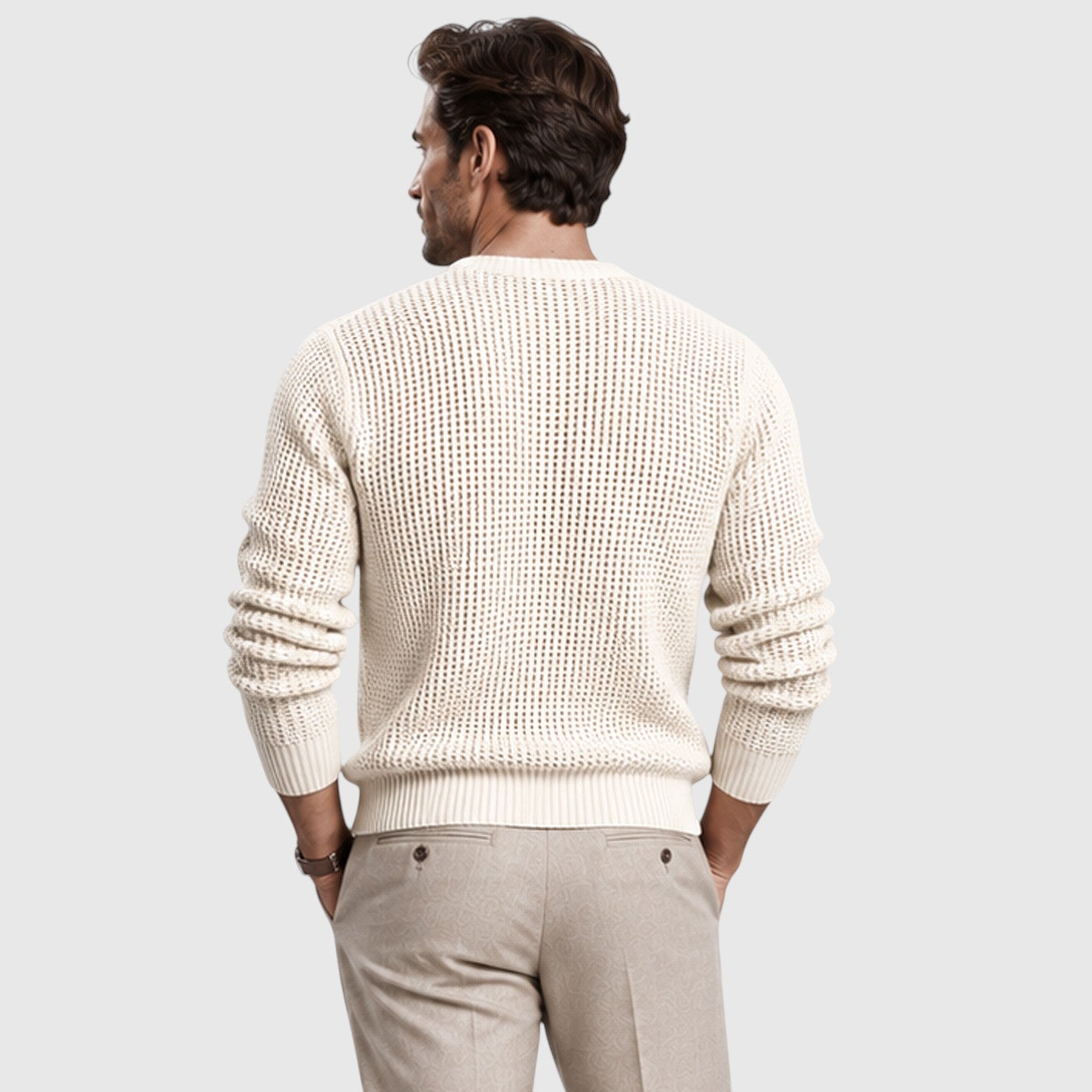 Monvaline | Men’s Relaxed Fit Knit Jumper for Smart Casual Outfits