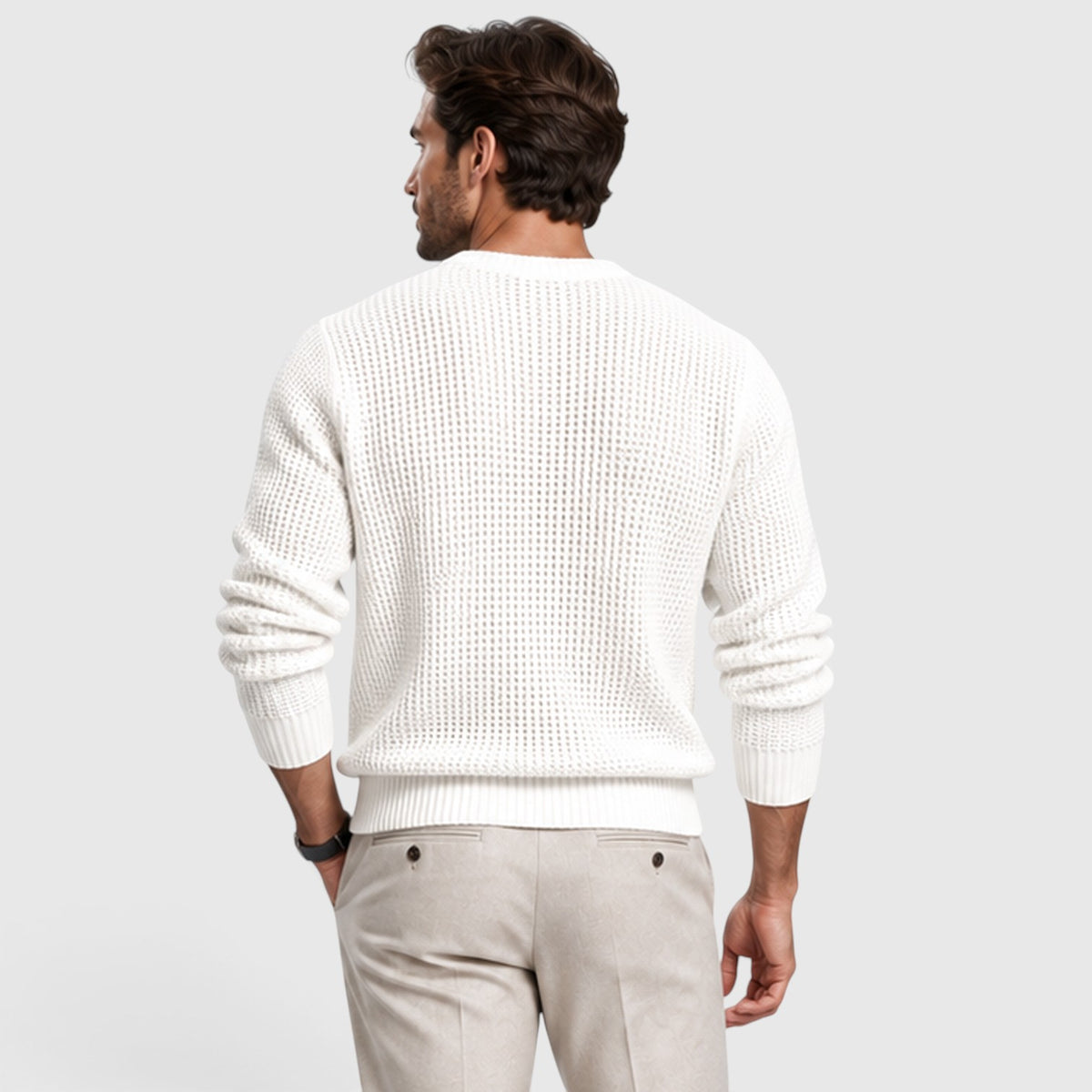 Monvaline | Men’s Relaxed Fit Knit Jumper for Smart Casual Outfits