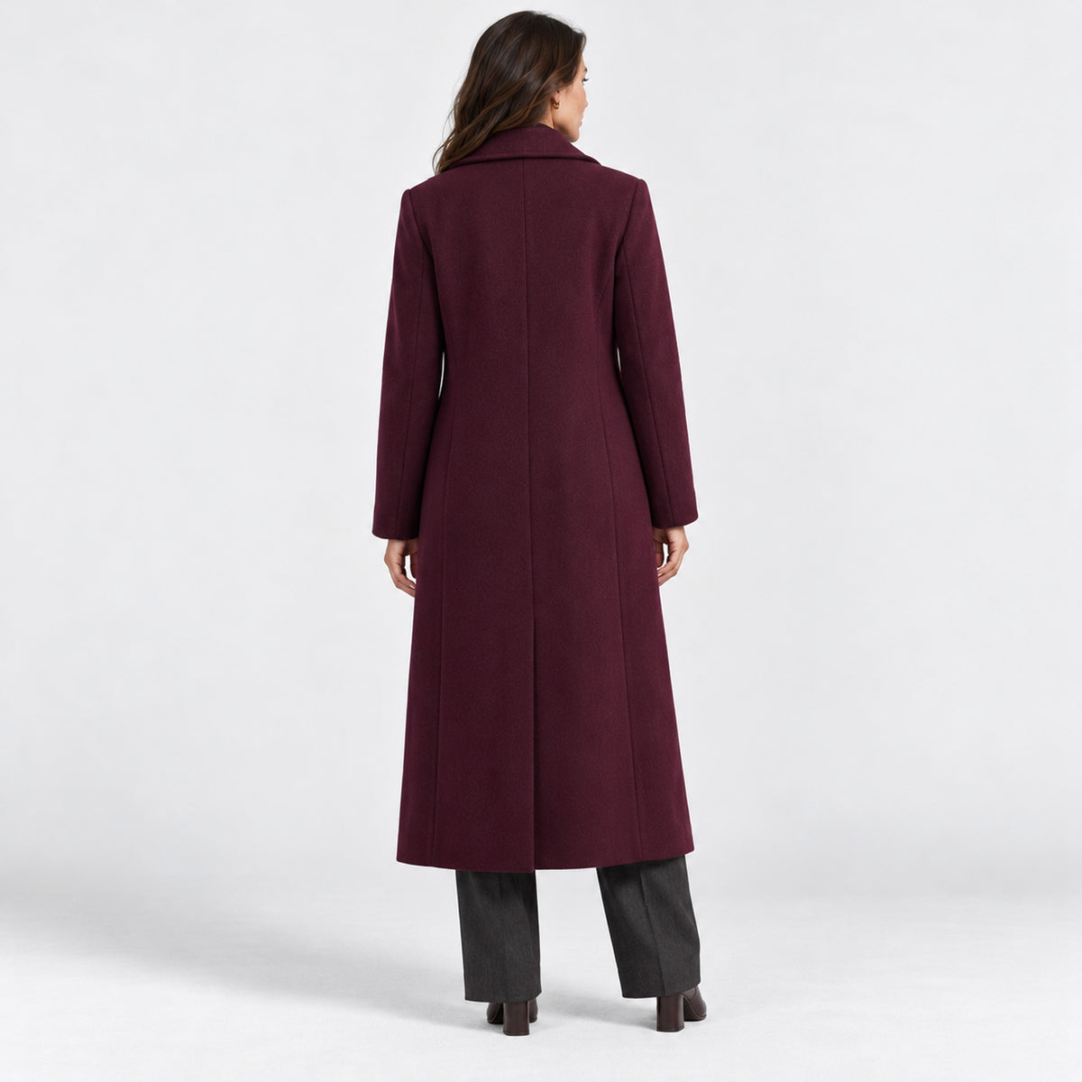 Monvaline | Women's Long Wool Blend Tailored Winter Coat