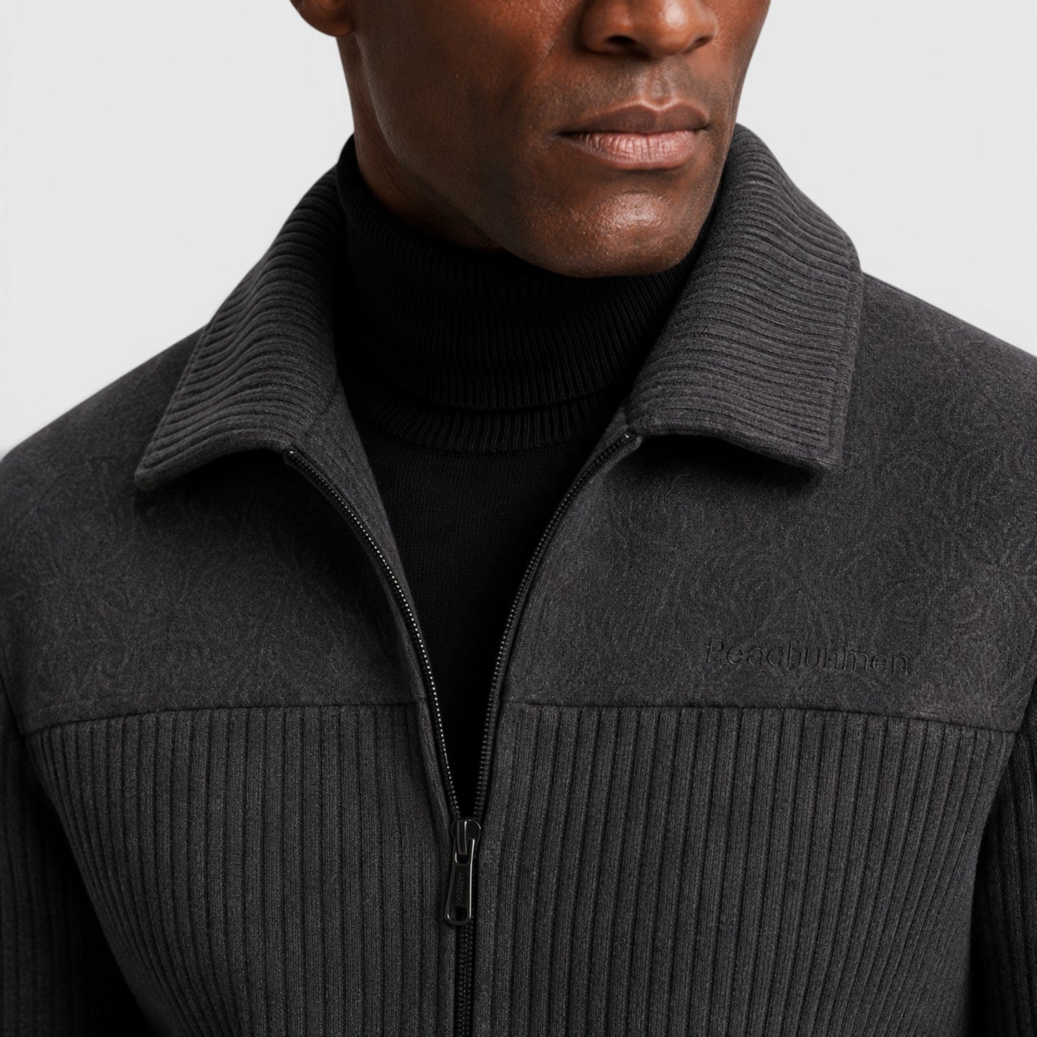 Monvaline | Men’s Ribbed Zip-Up Jacket – Warm Fleece Lined