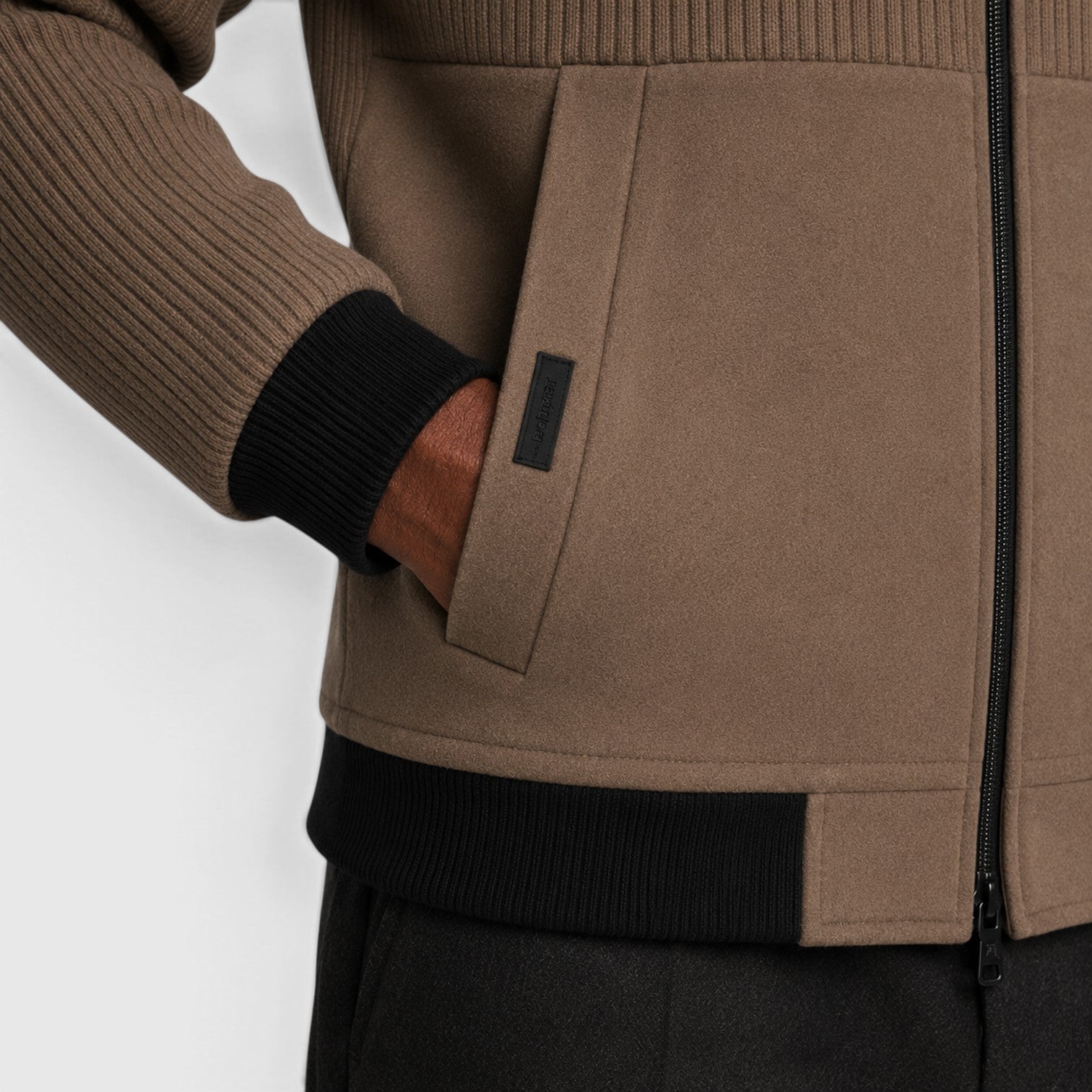 Monvaline | Men’s Ribbed Zip-Up Jacket – Warm Fleece Lined