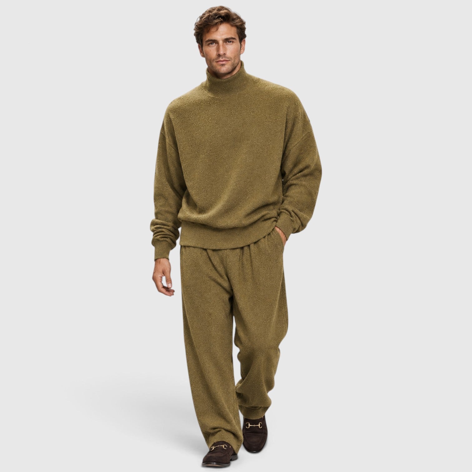 Monvaline | Men’s Roll Neck Jumper & Trousers Two-Piece Set