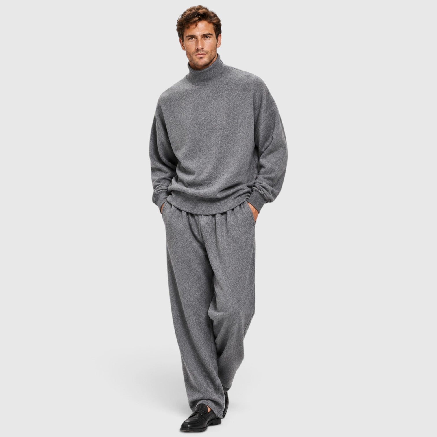 Monvaline | Men’s Roll Neck Jumper & Trousers Two-Piece Set