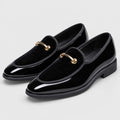 Monvaline | Men’s Slip-On Patent Leather Loafers with Cushioned Insole