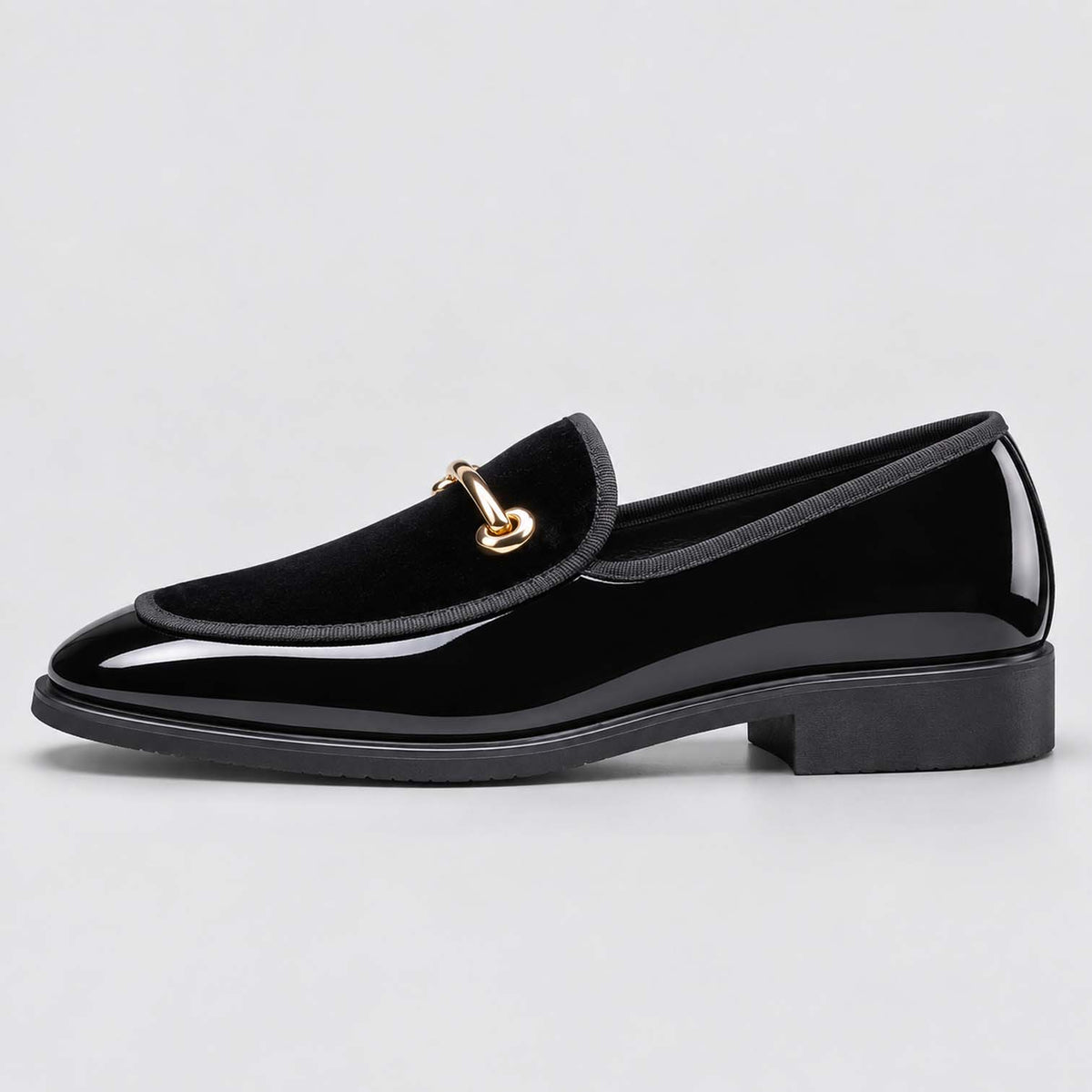 Monvaline | Men’s Slip-On Patent Leather Loafers with Cushioned Insole