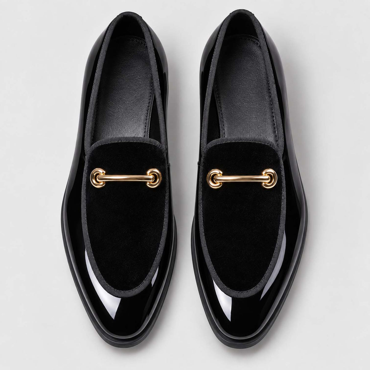 Monvaline | Men’s Slip-On Patent Leather Loafers with Cushioned Insole