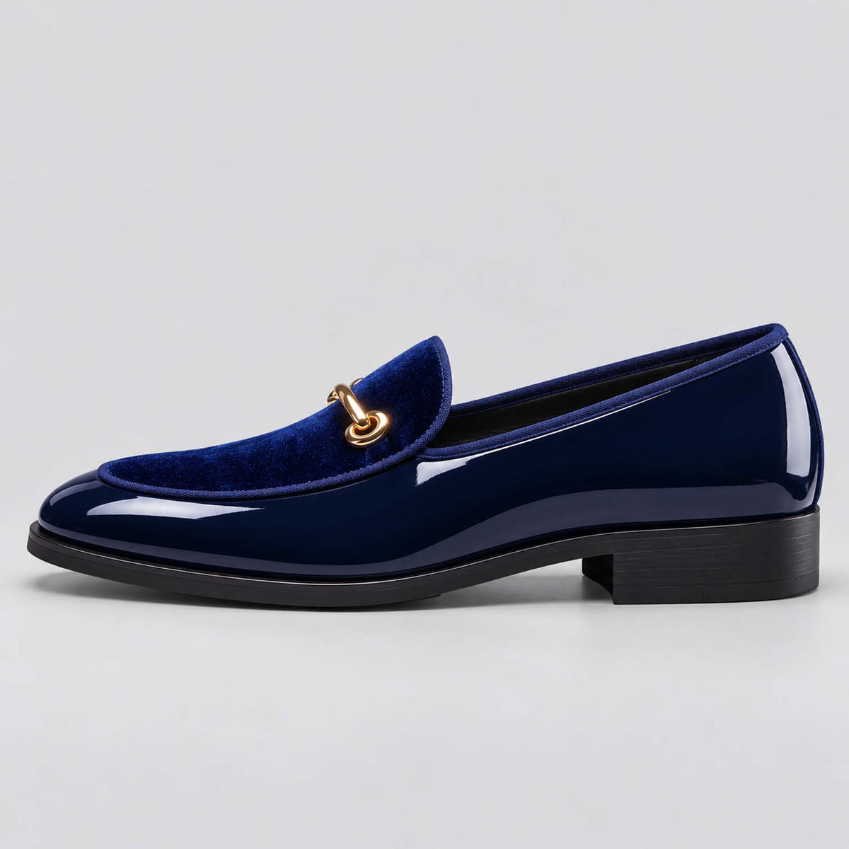 Monvaline | Men’s Slip-On Patent Leather Loafers with Cushioned Insole