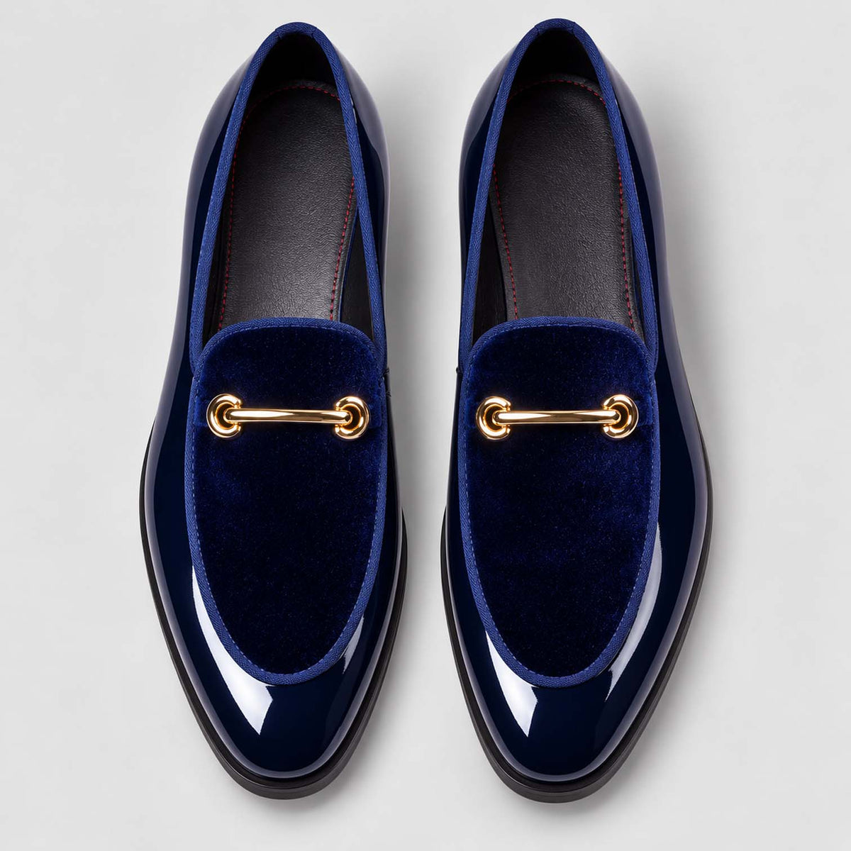 Monvaline | Men’s Slip-On Patent Leather Loafers with Cushioned Insole
