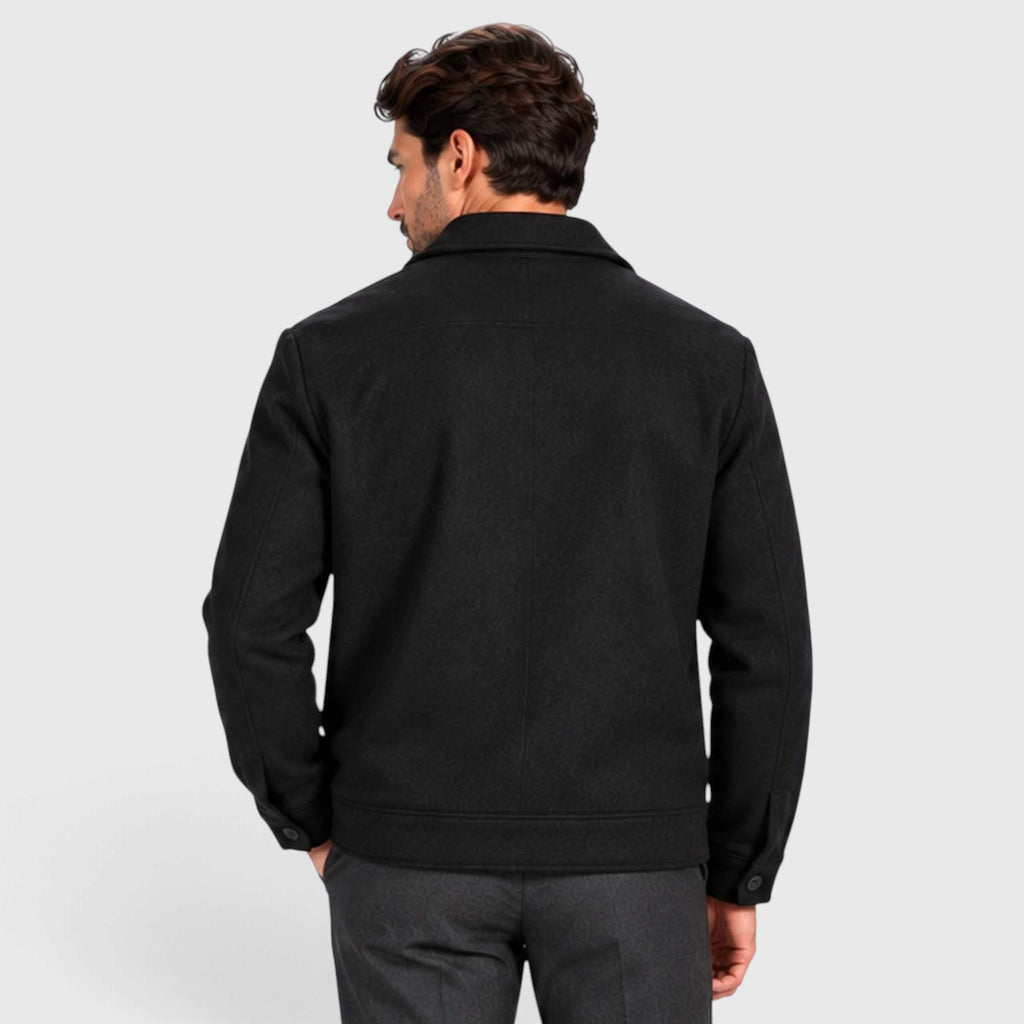 Monvaline | Men’s Smart Casual Button Up Utility Jacket with Patch Pockets