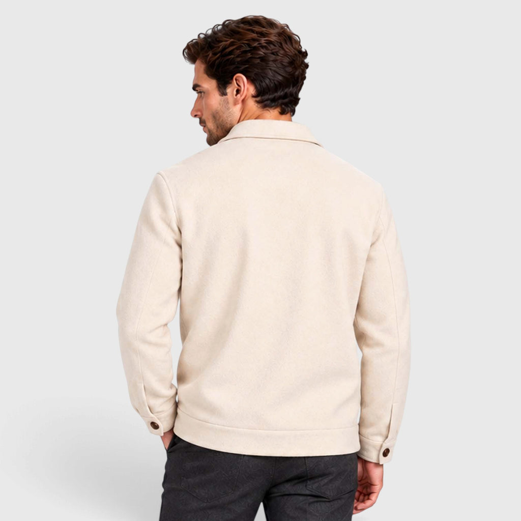 Monvaline | Men’s Smart Casual Button Up Utility Jacket with Patch Pockets