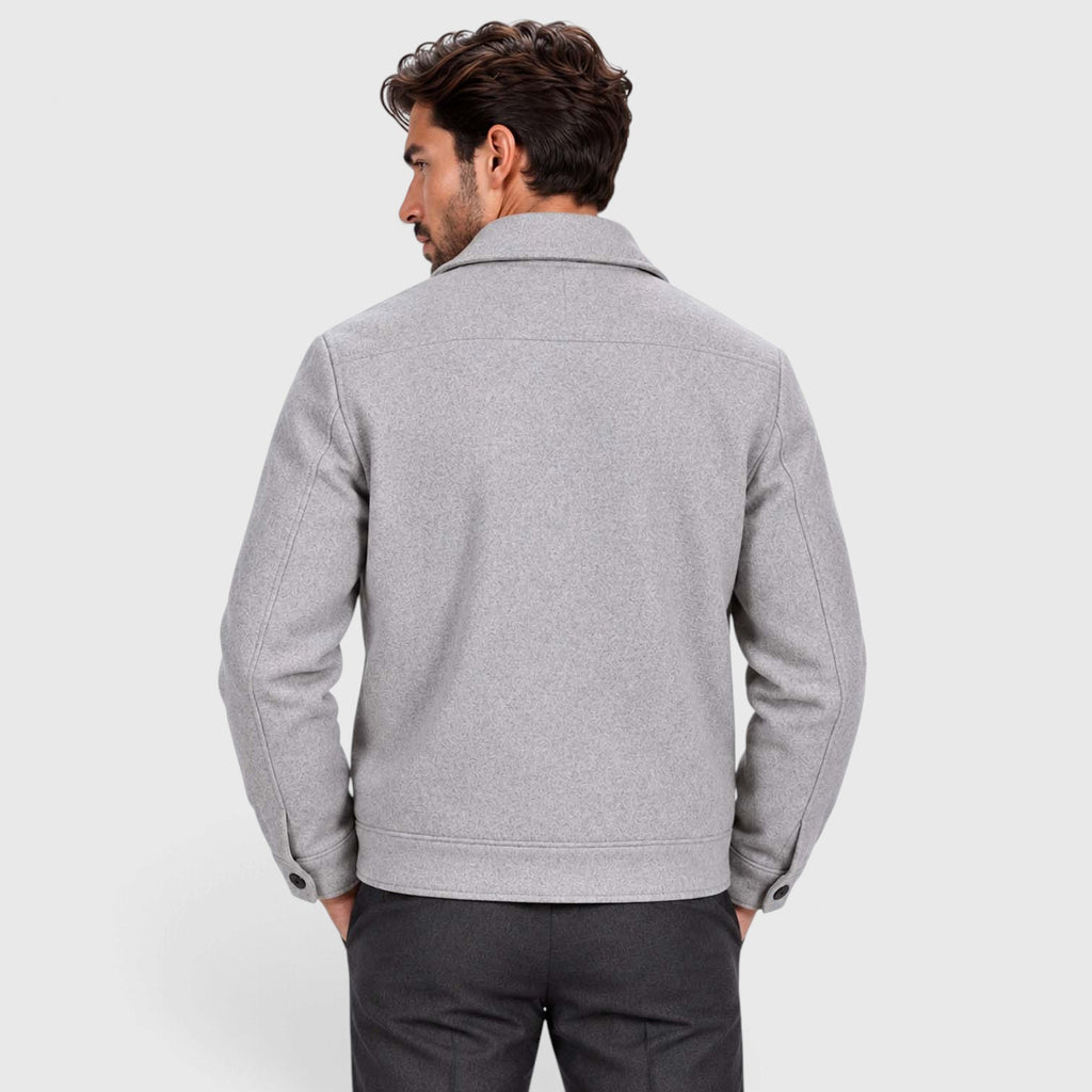 Monvaline | Men’s Smart Casual Button Up Utility Jacket with Patch Pockets
