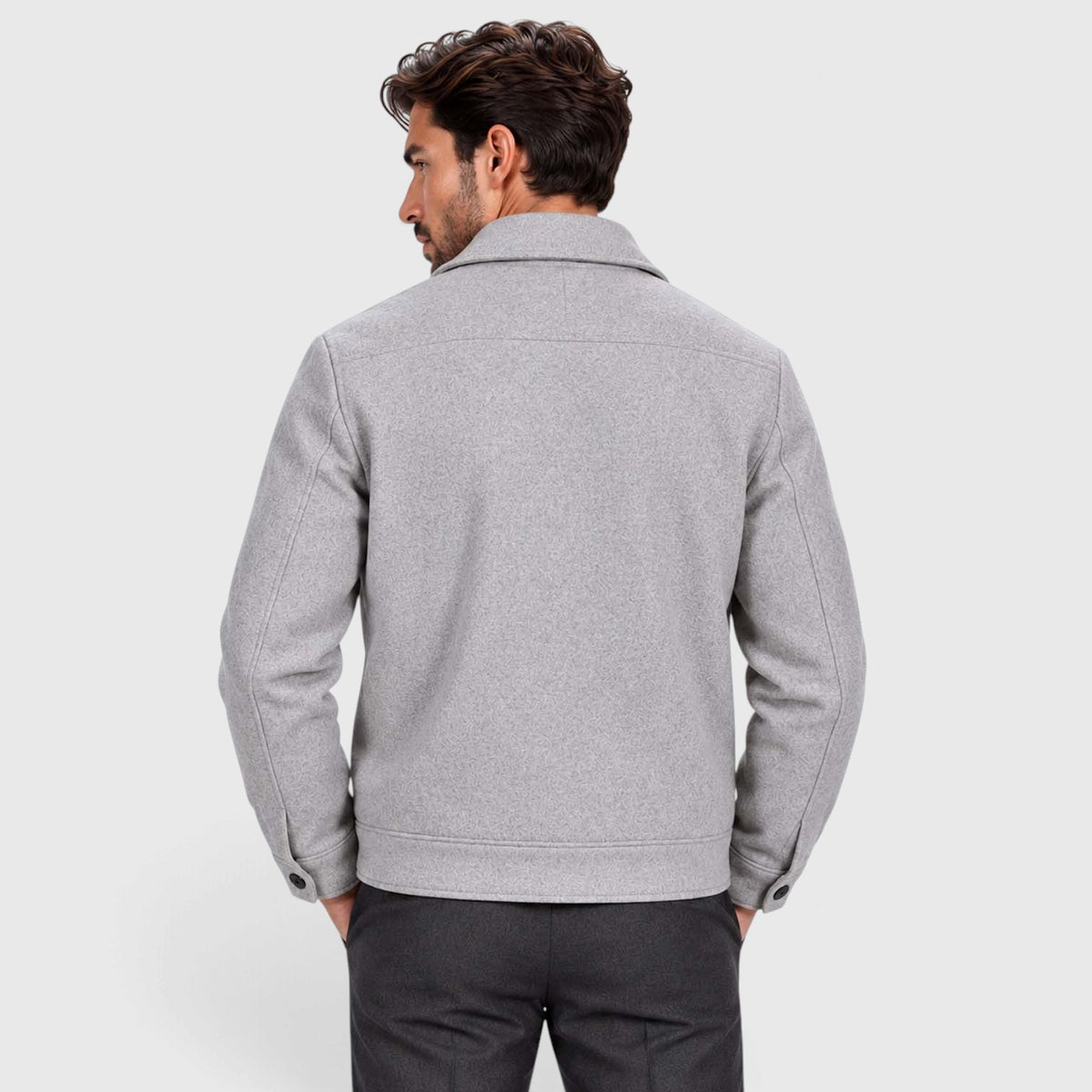 Monvaline | Men’s Smart Casual Button Up Utility Jacket with Patch Pockets