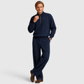 Monvaline | Men’s Striped Quarter-Zip Jumper & Trousers Set