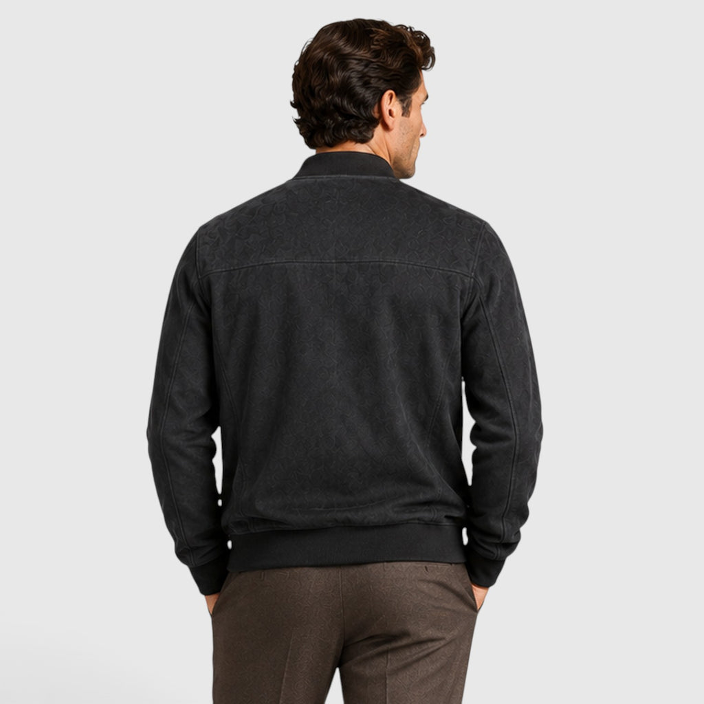 Monvaline | Men’s Suede Zip-Up Jacket - Relaxed Fit Casual Outerwear