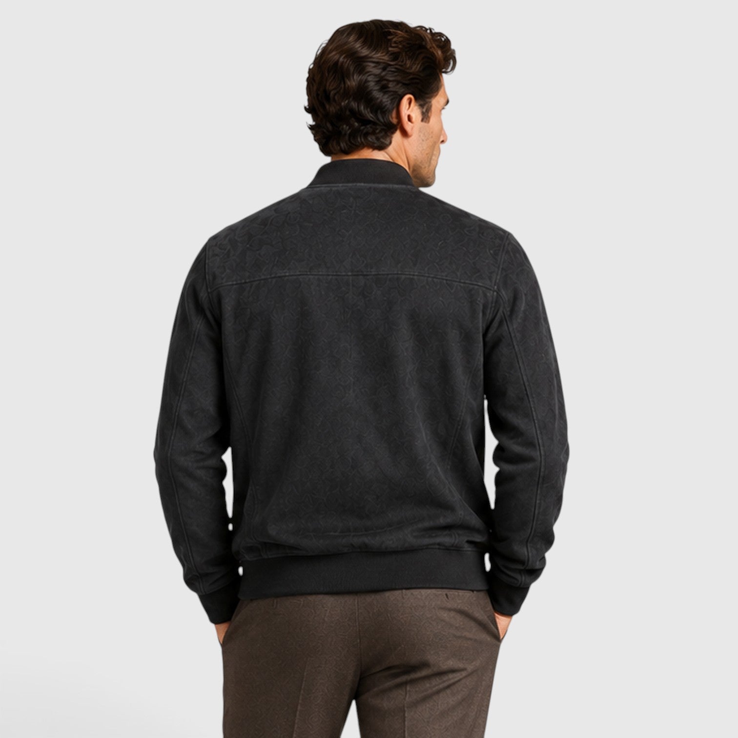 Monvaline | Men’s Suede Zip-Up Jacket - Relaxed Fit Casual Outerwear