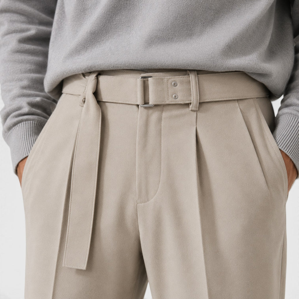 Monvaline | Men’s Suit Pants with Detachable Belt for Smart Casual Outfits