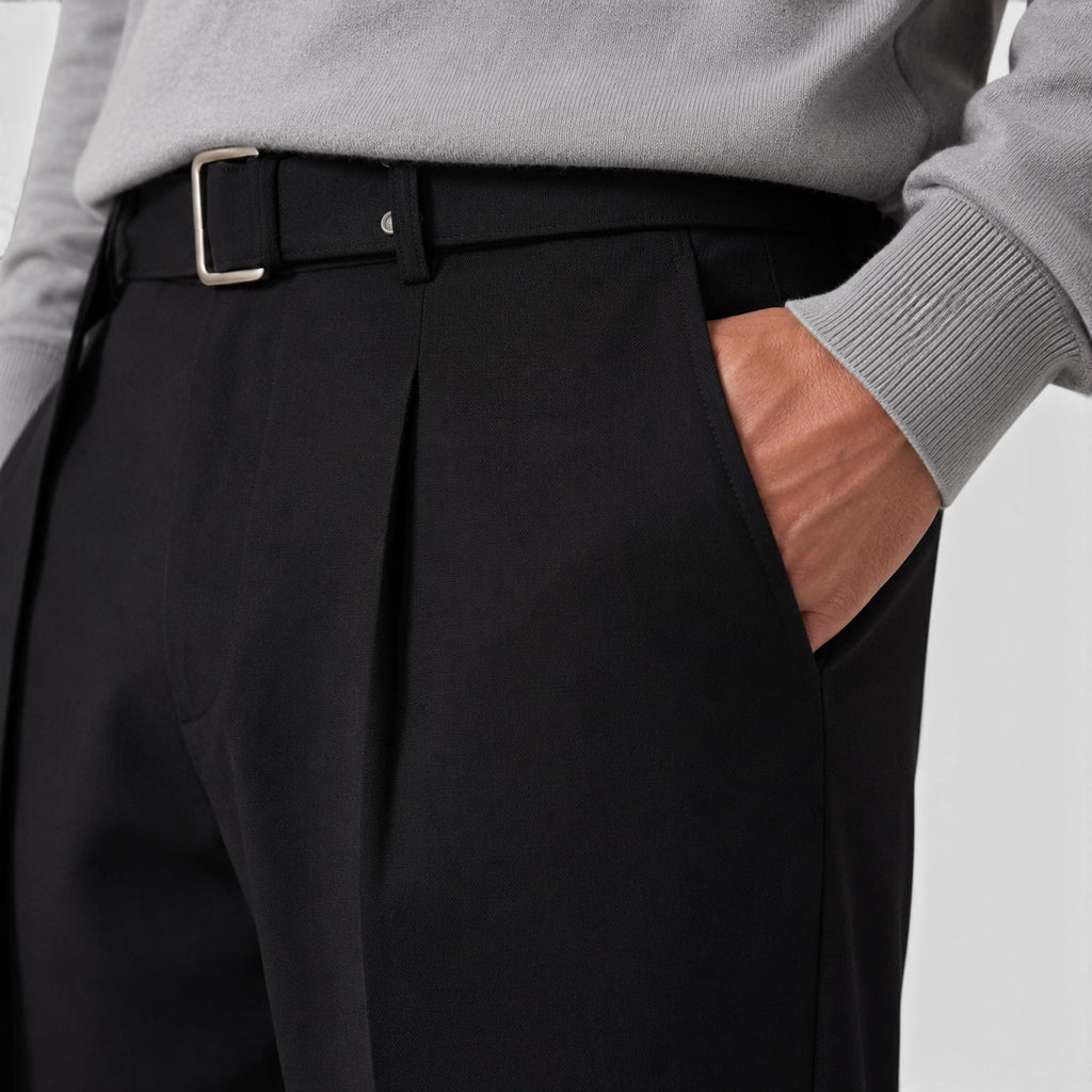 Monvaline | Men’s Suit Pants with Detachable Belt for Smart Casual Outfits