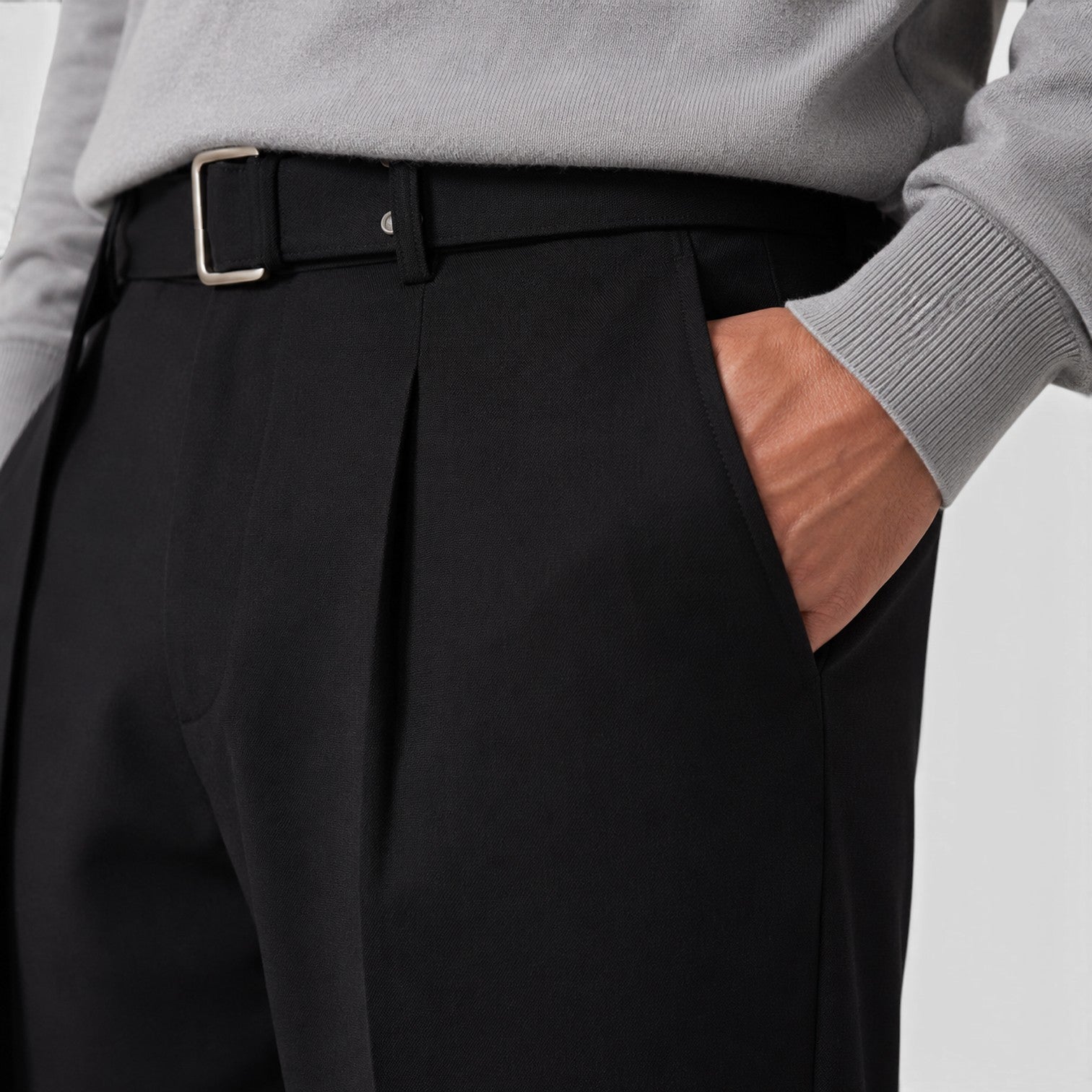 Monvaline | Men’s Suit Pants with Detachable Belt for Smart Casual Outfits