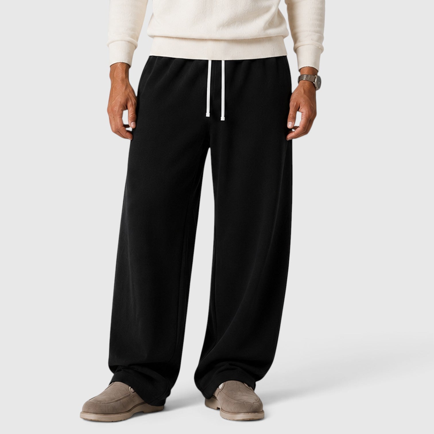Monvaline | Men’s Thick Knit Jogger Trousers for Warmth and Casual Wear