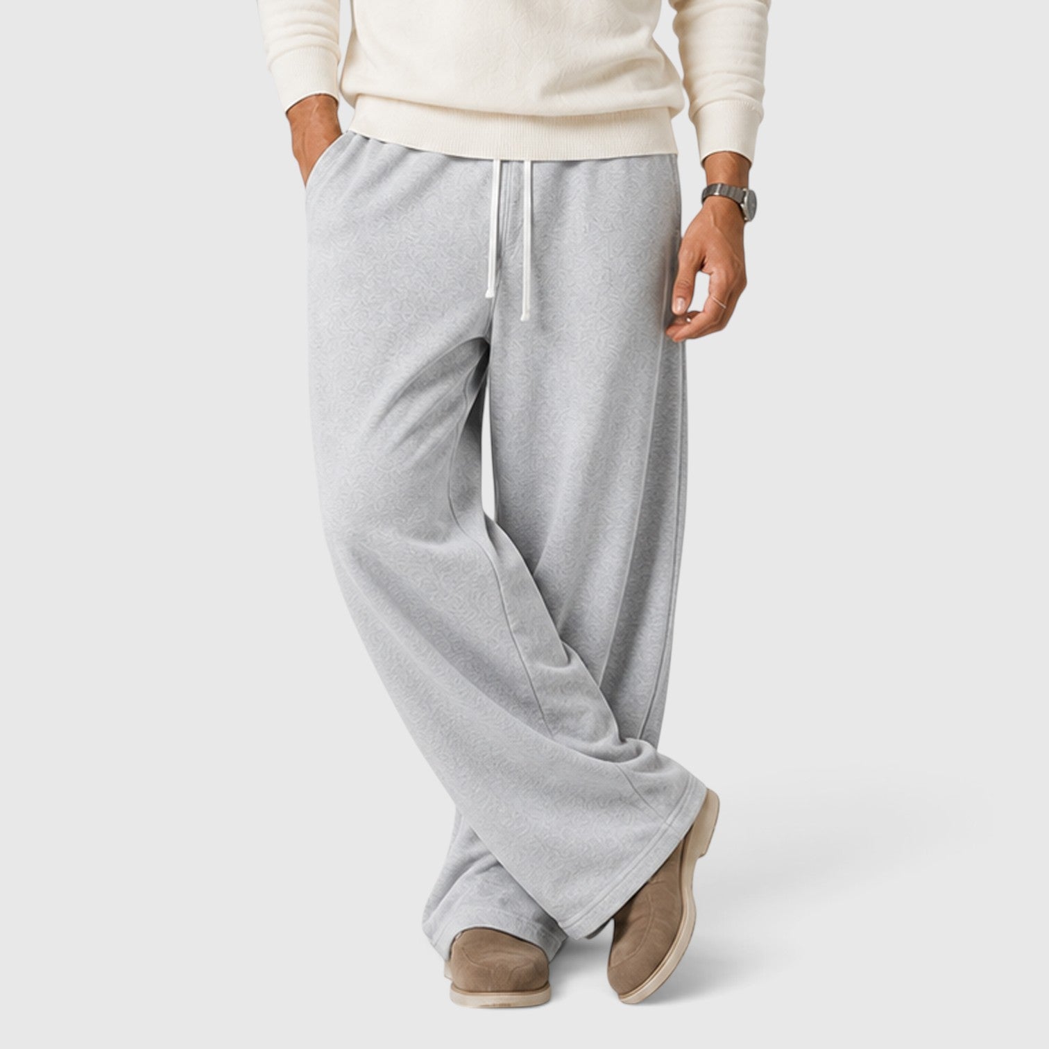 Monvaline | Men’s Thick Knit Jogger Trousers for Warmth and Casual Wear