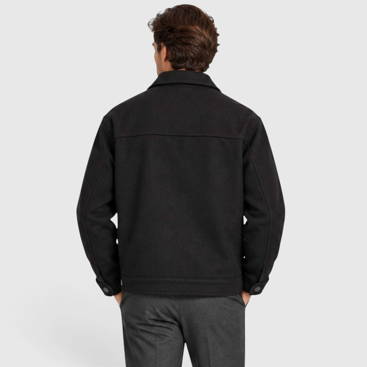 Monvaline | Men’s Utility Jacket – Suede-Look Zip Front Casual Outerwear