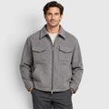 Monvaline | Men’s Utility Jacket – Suede-Look Zip Front Casual Outerwear