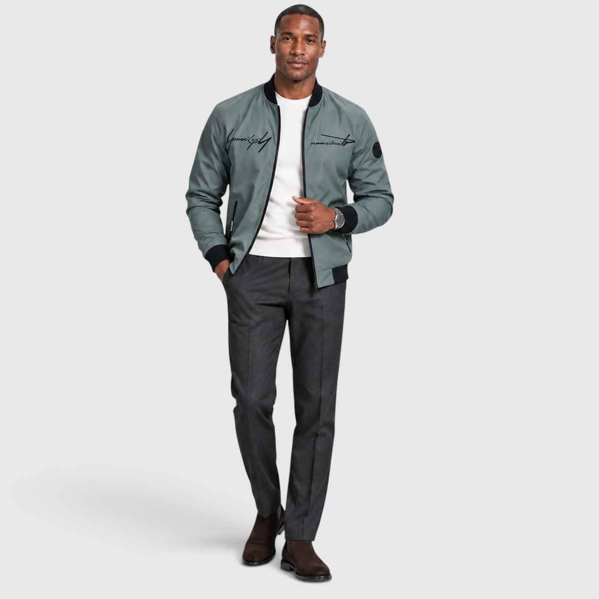 Monvaline | Men’s Vintage Embroidered Jacket for Casual Outdoor Wear
