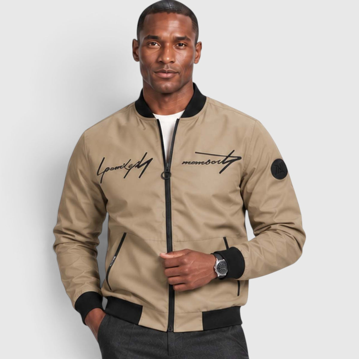 Monvaline | Men’s Vintage Embroidered Jacket for Casual Outdoor Wear