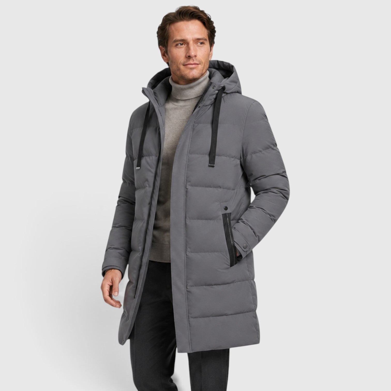 Monvaline | Men’s Warm Hooded Parka – Thick Cotton Padded Winter Jacket