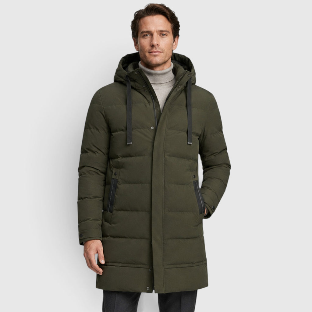 Monvaline | Men’s Warm Hooded Parka – Thick Cotton Padded Winter Jacket