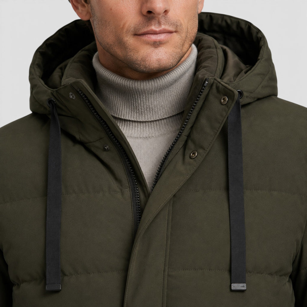 Monvaline | Men’s Warm Hooded Parka – Thick Cotton Padded Winter Jacket