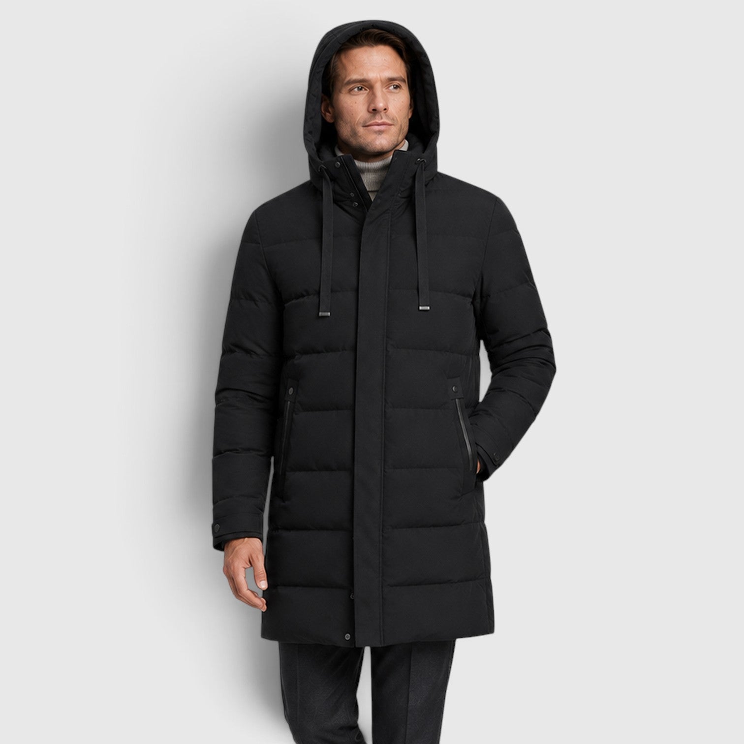 Monvaline | Men’s Warm Hooded Parka – Thick Cotton Padded Winter Jacket