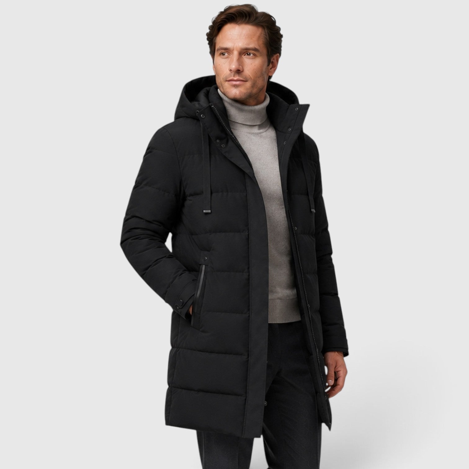 Monvaline | Men’s Warm Hooded Parka – Thick Cotton Padded Winter Jacket