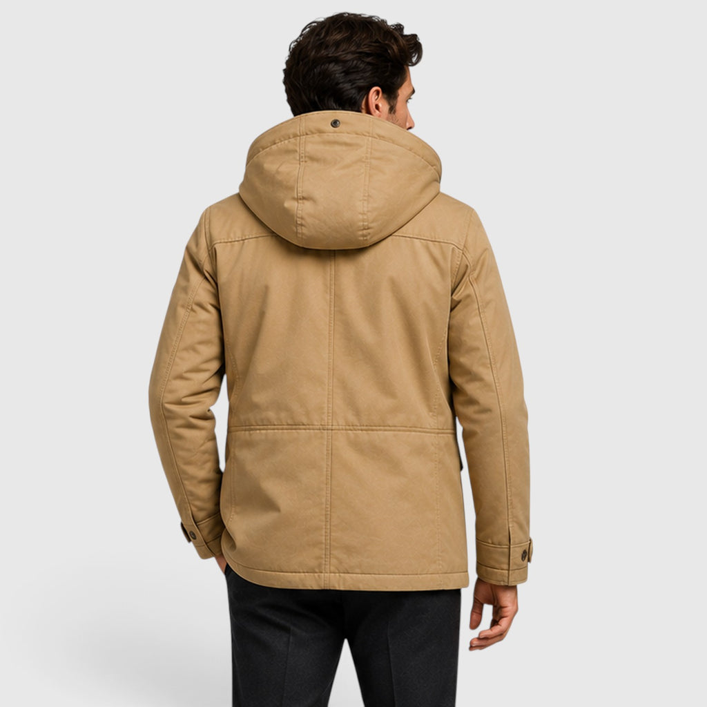 Monvaline | Men’s Warm Multi Pocket Jacket for Outdoor Winter Wear