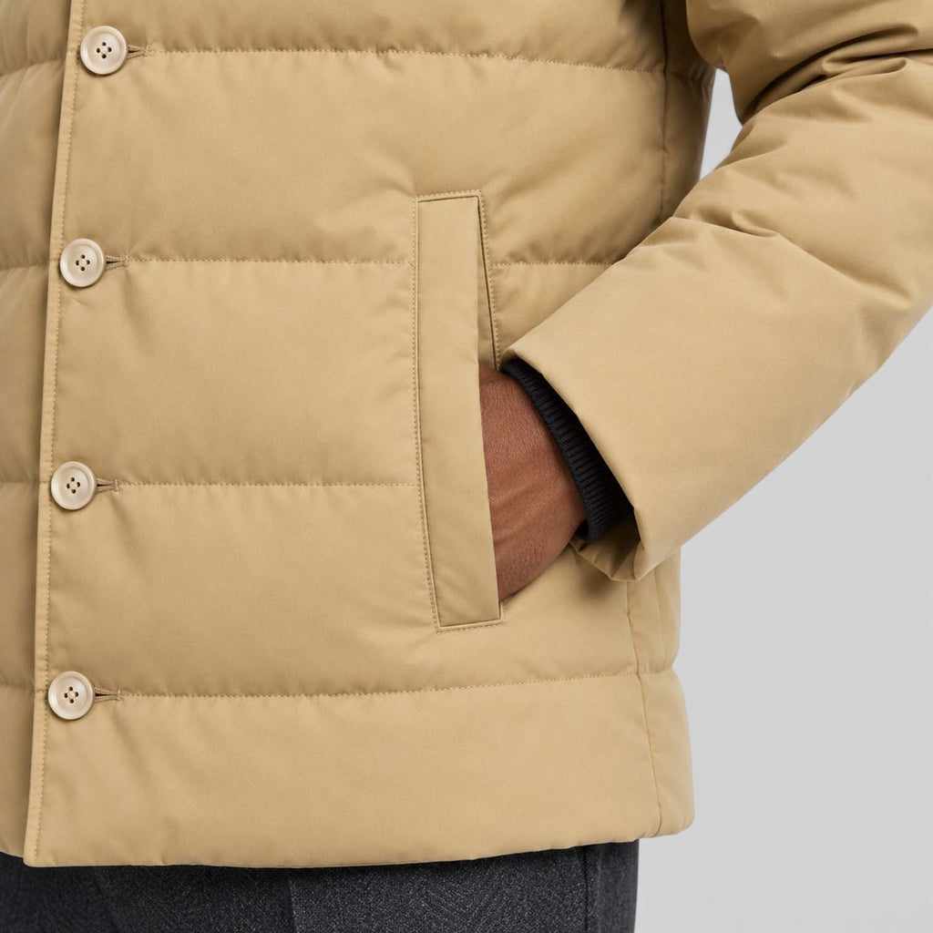 Monvaline | Men’s Warm Puffer Jacket with Shearling Collar