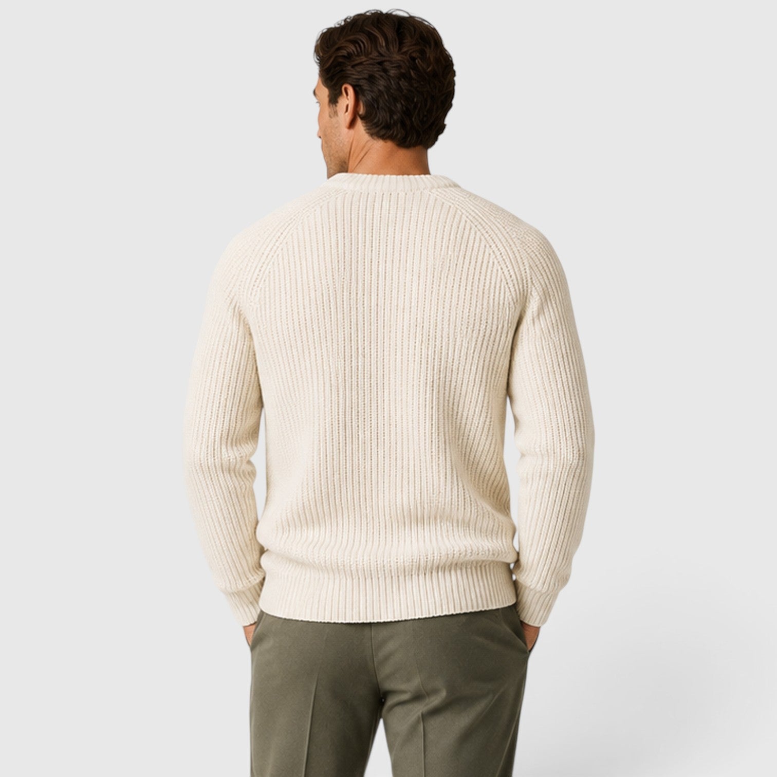 Monvaline | Men’s Warm Rib Knit Sweater for Casual Winter Wear
