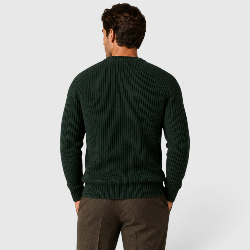 Monvaline | Men’s Warm Rib Knit Sweater for Casual Winter Wear