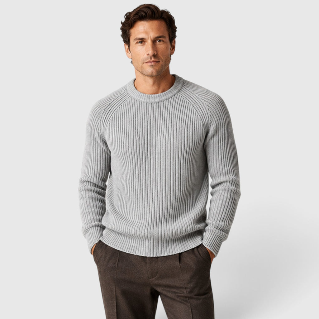 Monvaline | Men’s Warm Rib Knit Sweater for Casual Winter Wear